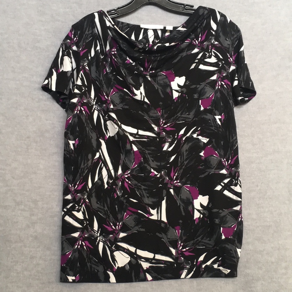 Hugo Boss Black Abstract Jersey Knit Blouse